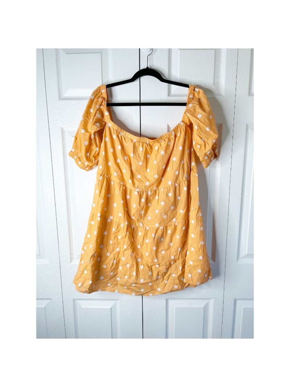 Color Me Courtney Quinn Orange White Polka Dot Dress Women's Size X-Large XL